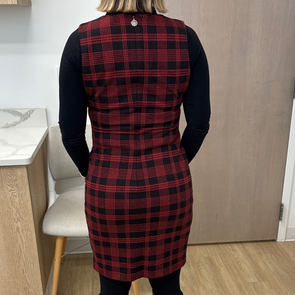Tommy Hilfiger Red and Black Plaid Midi Dress - Picture 4 of 4
